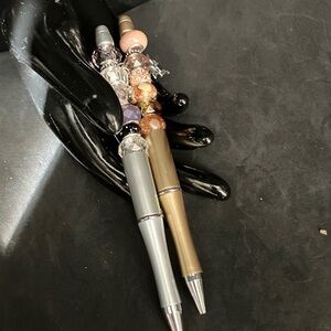 Elegant Silver and Gold Beaded Pens